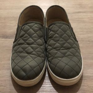 Army Green Slip On Sneakers